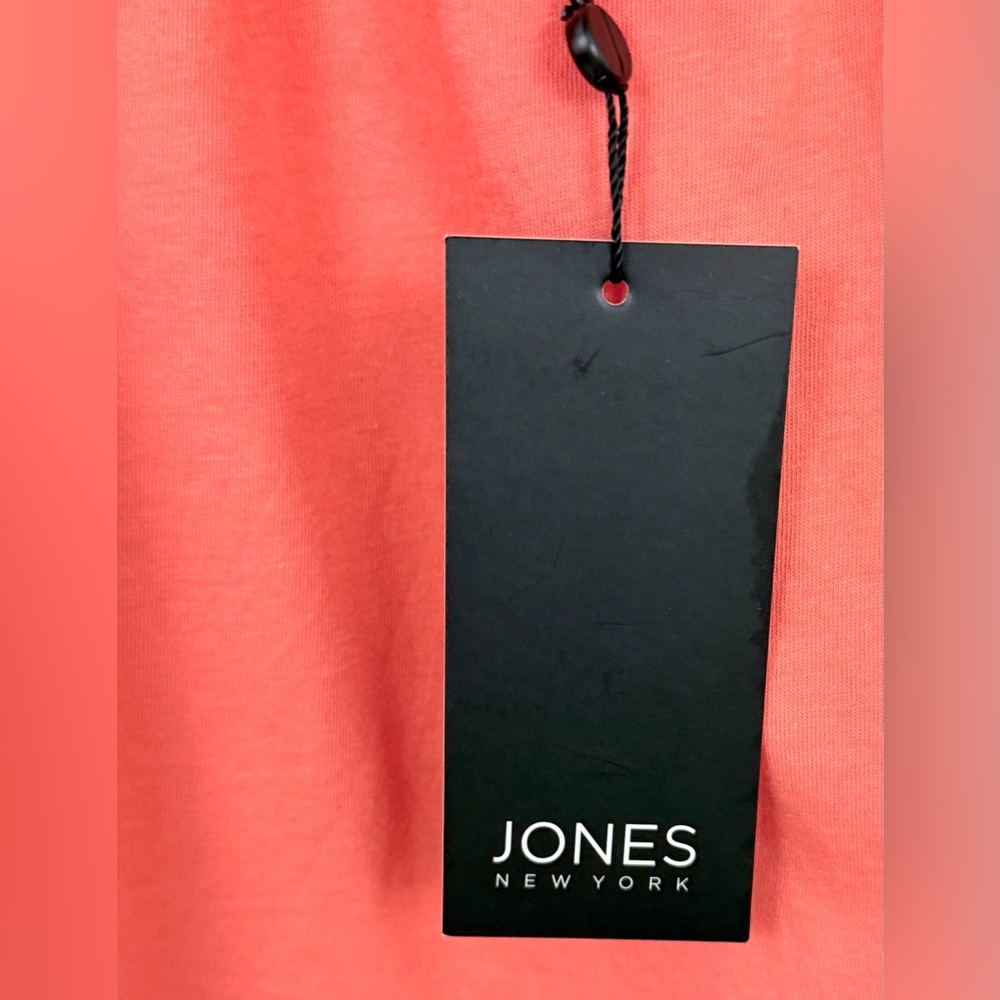 Jones New York Woman’s Petite Medium Short puff Sleeve Coral Orange Top. NWT - Picture 7 of 8